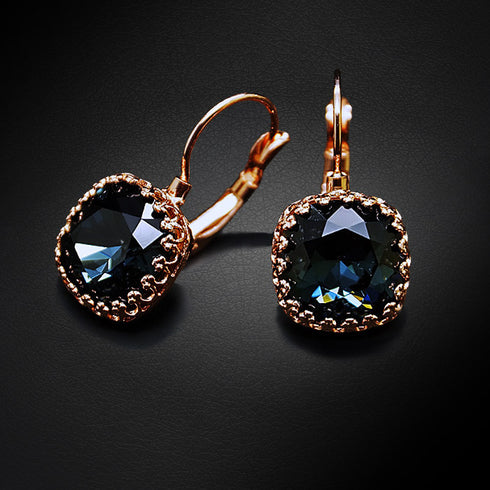 Auskarai "Vintāžš V (Grafitas)" su Swarovski™ kristalais
